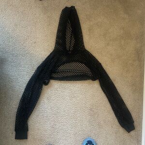 Black Fishnet Hoodie